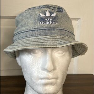 Adidas Light Blue Striped Bucket Hat